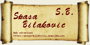 Spasa Bilaković vizit kartica